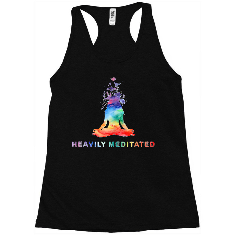 Yoga Girl Heavily Meditated Funny Meditation Rainbow Color Tank Top Racerback Tank by saterseim | Artistshot