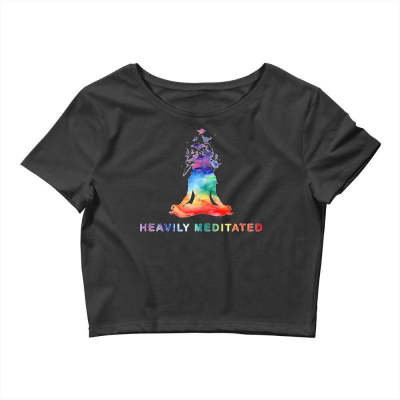 Yoga Girl Heavily Meditated Funny Meditation Rainbow Color Tank Top Crop Top by saterseim | Artistshot