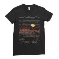 Linear Arches - Arches National Parks Art Ladies Fitted T-shirt | Artistshot