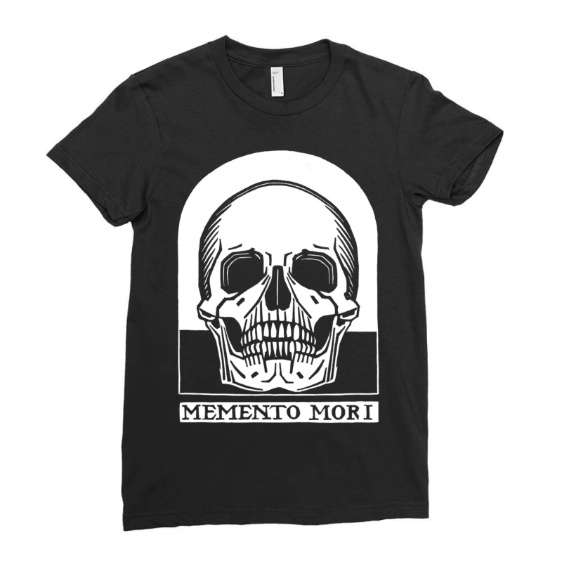 Human Skull Memento Mori Ladies Fitted T-Shirt by declangreenwood | Artistshot