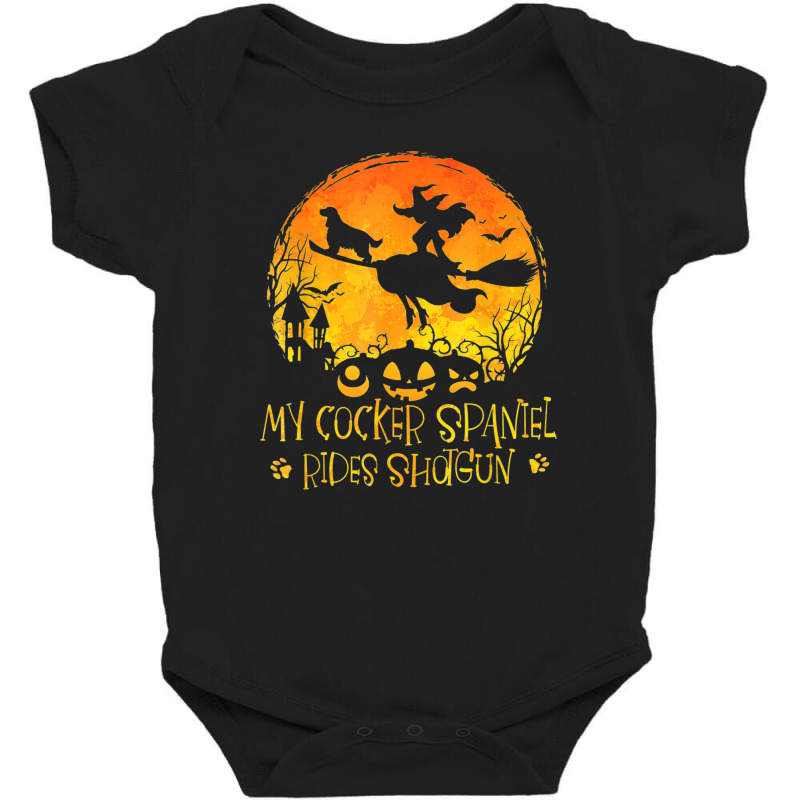 Halloween Cocker Spaniel Rides Shotgun Funny Dog Lover Baby Bodysuit by Newshirt | Artistshot