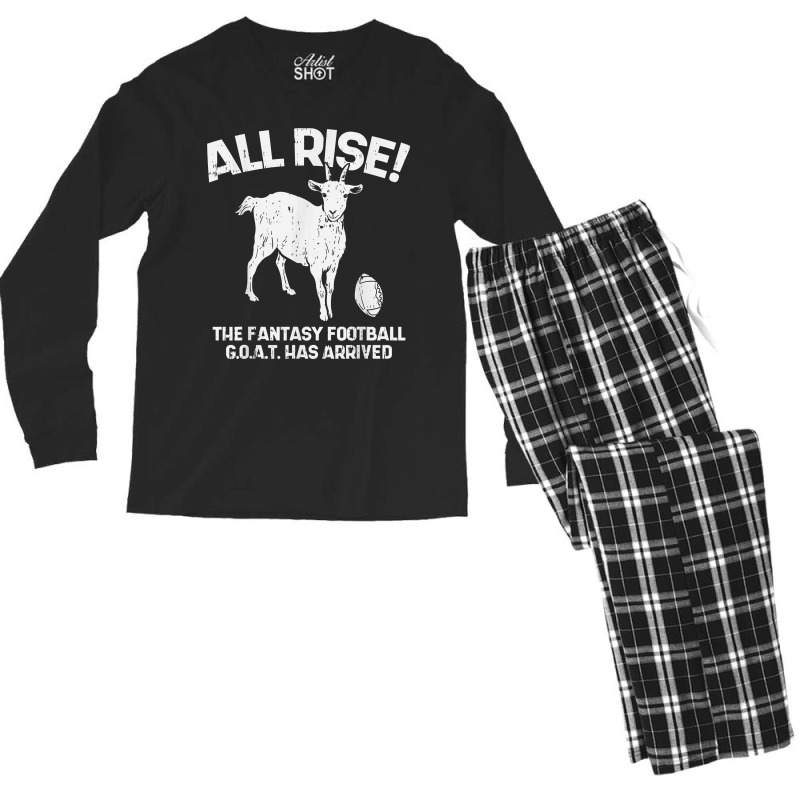 All Rise Fantasy Football Goat Arrived Funny Gridiron Gift Men's Long Sleeve Pajama Set by NormMoskop | Artistshot