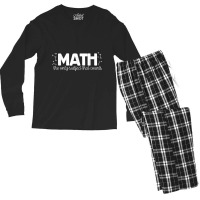 Math The Only Subject That Counts Math Pun Music Vintage Retro Men's Long Sleeve Pajama Set | Artistshot