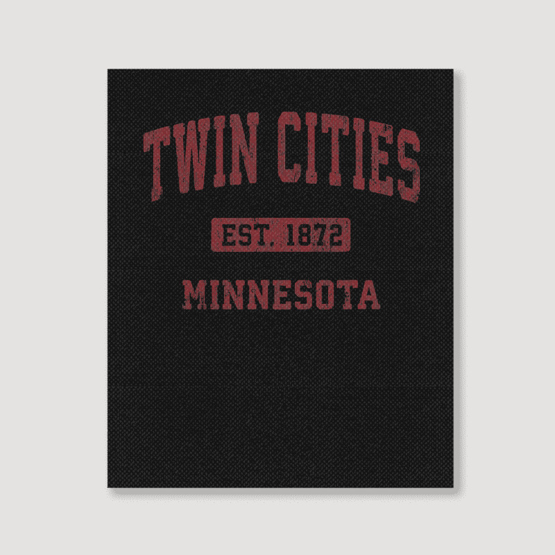 Twin Cities Minnesota Mn Vintage Athletic Sports Design Portrait Canvas Print | Artistshot