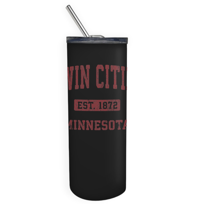 Twin Cities Minnesota Mn Vintage Athletic Sports Design Skinny Tumbler | Artistshot