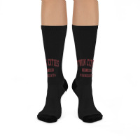 Twin Cities Minnesota Mn Vintage Athletic Sports Design Crew Socks | Artistshot