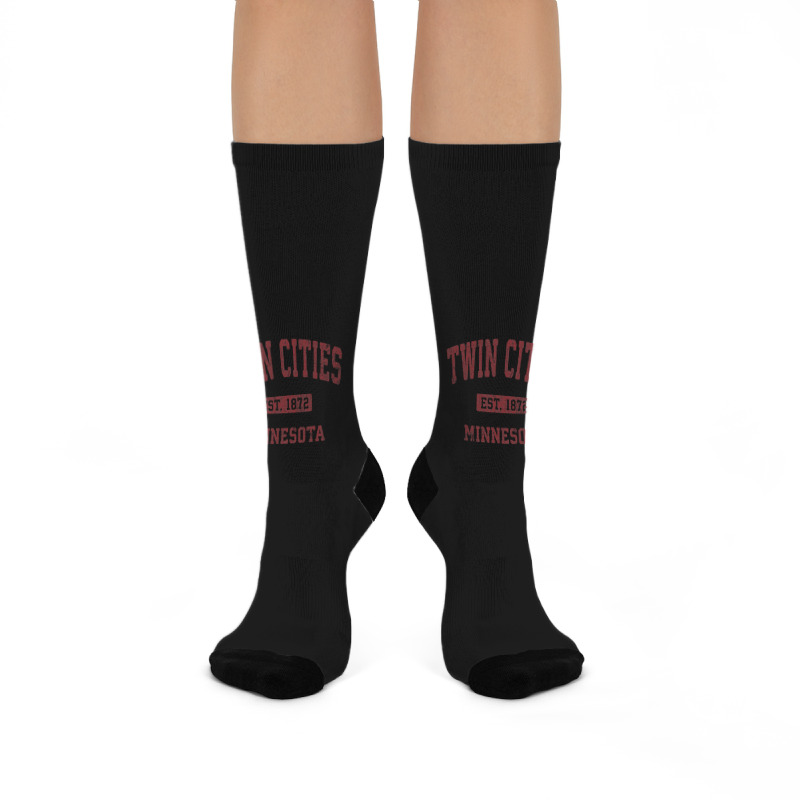 Twin Cities Minnesota Mn Vintage Athletic Sports Design Crew Socks | Artistshot