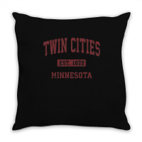 Twin Cities Minnesota Mn Vintage Athletic Sports Design Throw Pillow | Artistshot