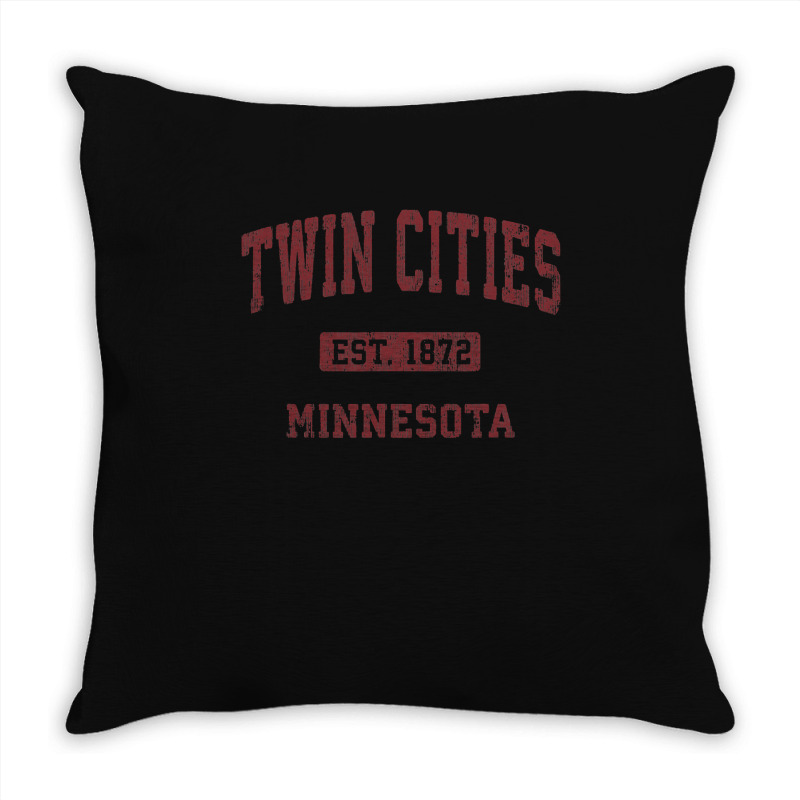 Twin Cities Minnesota Mn Vintage Athletic Sports Design Throw Pillow | Artistshot