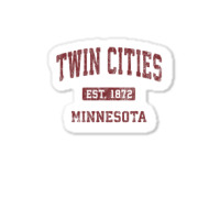 Twin Cities Minnesota Mn Vintage Athletic Sports Design Sticker | Artistshot