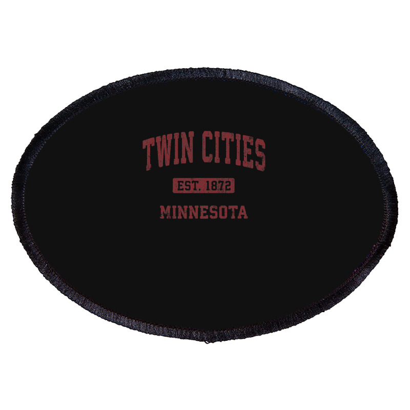 Twin Cities Minnesota Mn Vintage Athletic Sports Design Oval Patch | Artistshot