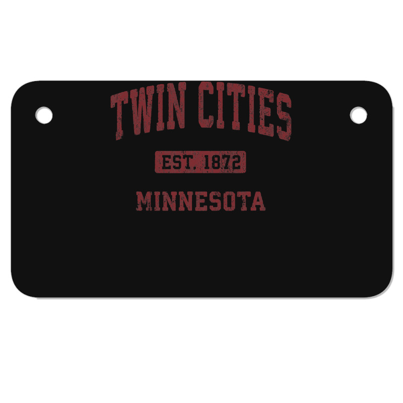 Twin Cities Minnesota Mn Vintage Athletic Sports Design Motorcycle License Plate | Artistshot