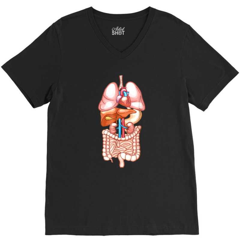 Halloween Internal Organ Diagram Anatomy V-neck Tee | Artistshot