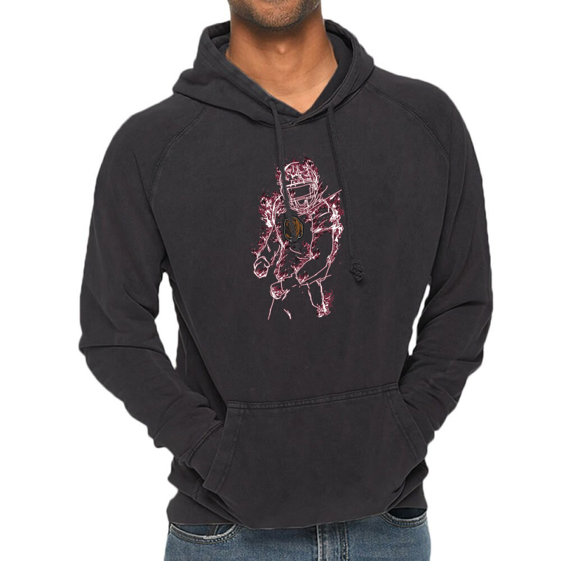 Montana Grizzlies Football Player On Fire - Apparel Vintage Hoodie | Artistshot