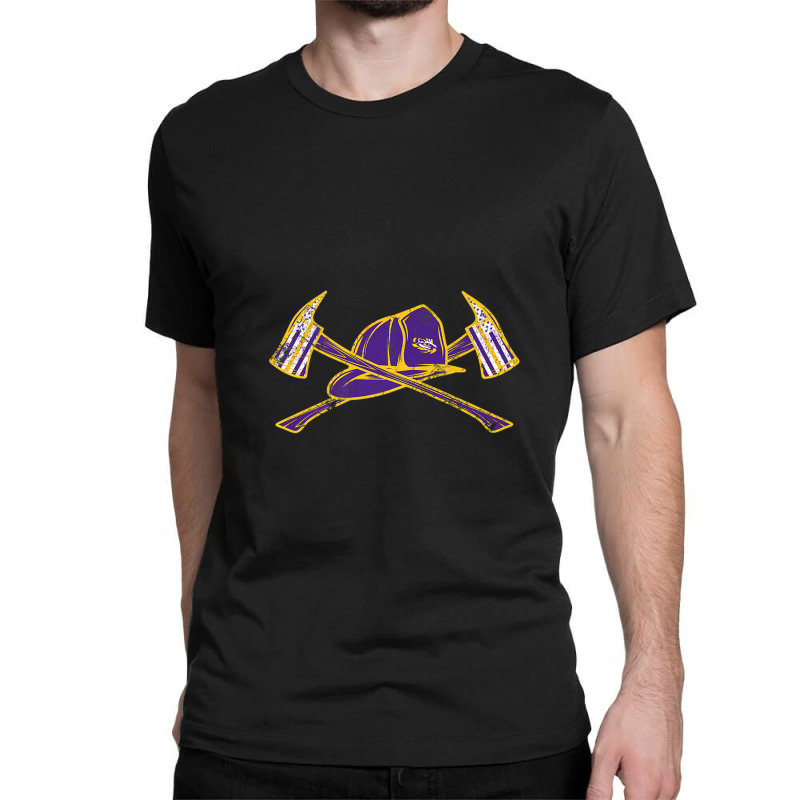 Lsu Tigers Firefighter Axe Flag - Apparel Classic T-shirt | Artistshot