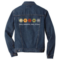 Beg Borrow Ore Steal Board Game Night Men Denim Jacket | Artistshot