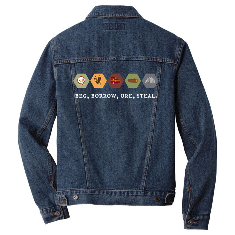 Beg Borrow Ore Steal Board Game Night Men Denim Jacket | Artistshot