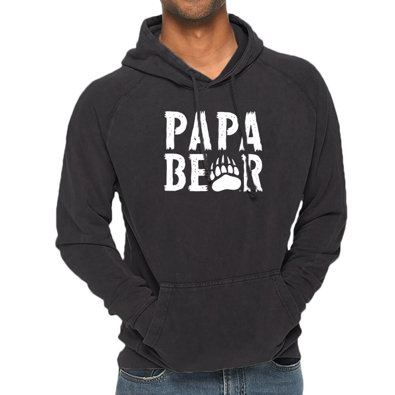 Montana Grizzlies Papa Bear - Scratch Text Vintage Hoodie | Artistshot