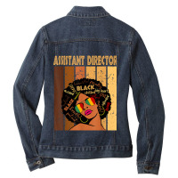 Assistant Director Afro African American Black History Month Painting Ladies Denim Jacket | Artistshot