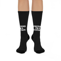 Pretend I_m A Centaur Last Minute Halloween Costume Crew Socks | Artistshot