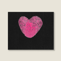 Fingerprint Pink Heart Valentines Day Landscape Canvas Print | Artistshot