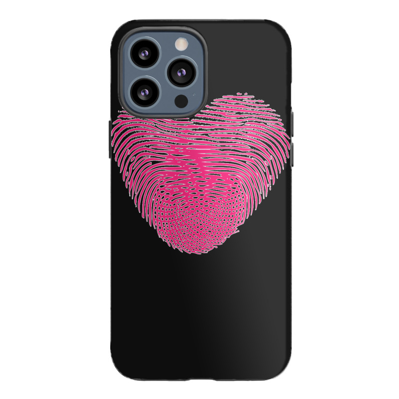 Fingerprint Pink Heart Valentines Day iPhone 13 Pro Max Case by cm-arts | Artistshot