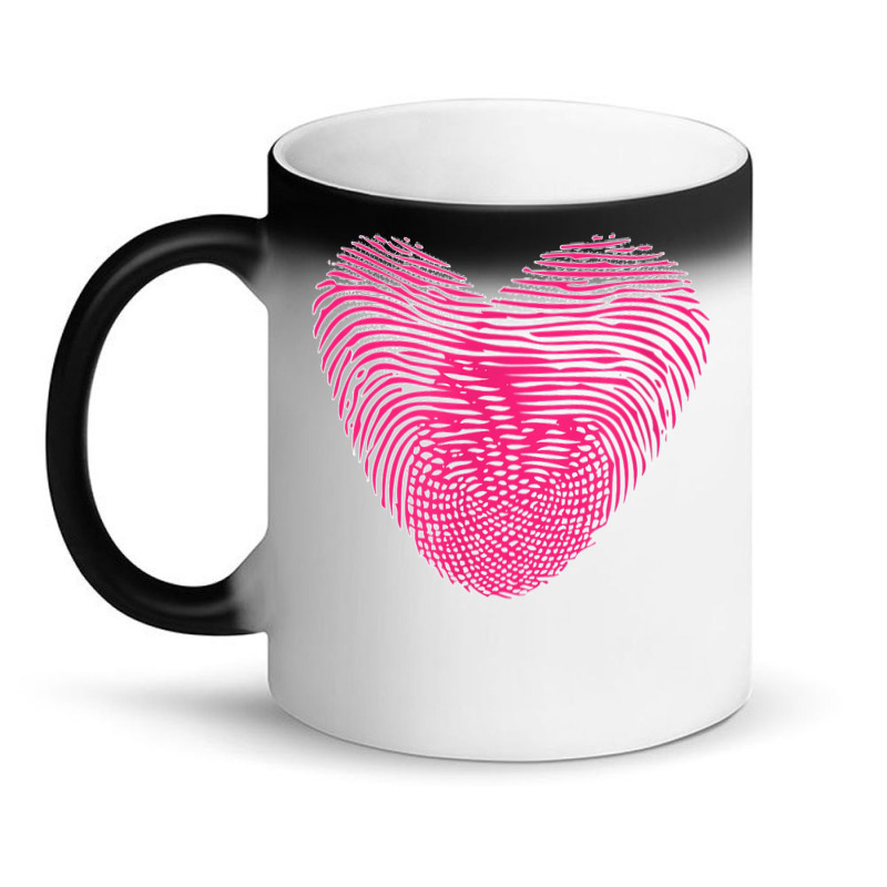 Fingerprint Pink Heart Valentines Day Magic Mug by cm-arts | Artistshot