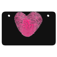 Fingerprint Pink Heart Valentines Day Atv License Plate | Artistshot