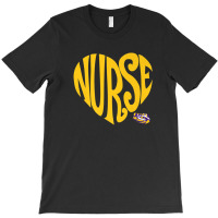 Lsu Tigers Heart Nurse Text - Apparel T-shirt | Artistshot