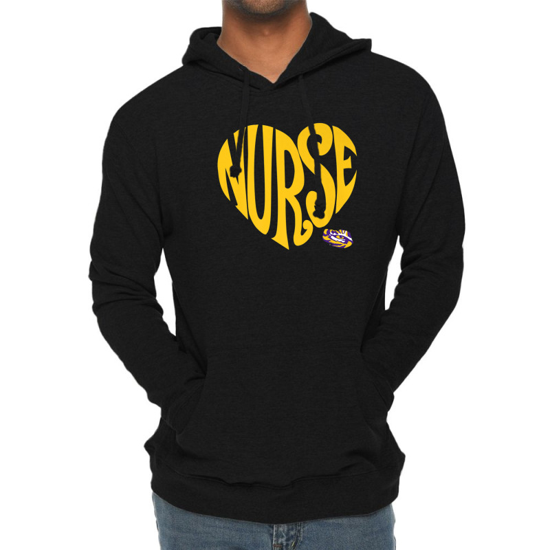 Lsu Tigers Heart Nurse Text - Apparel Lightweight Hoodie | Artistshot