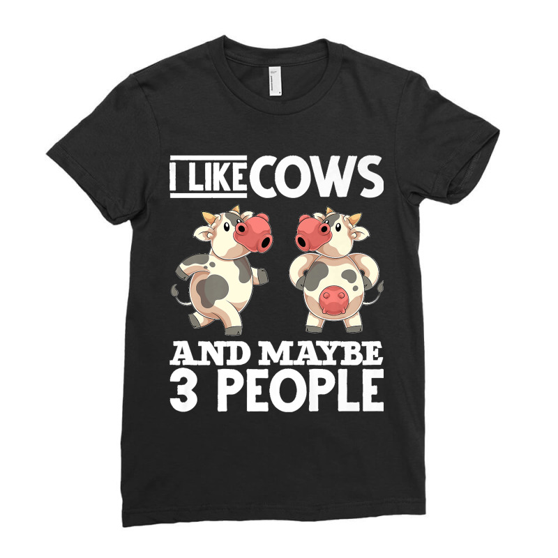 Cow Lover Farmer Farming Funny Farm Animal Lover Cow Premium Ladies Fitted T-Shirt by cm-arts | Artistshot