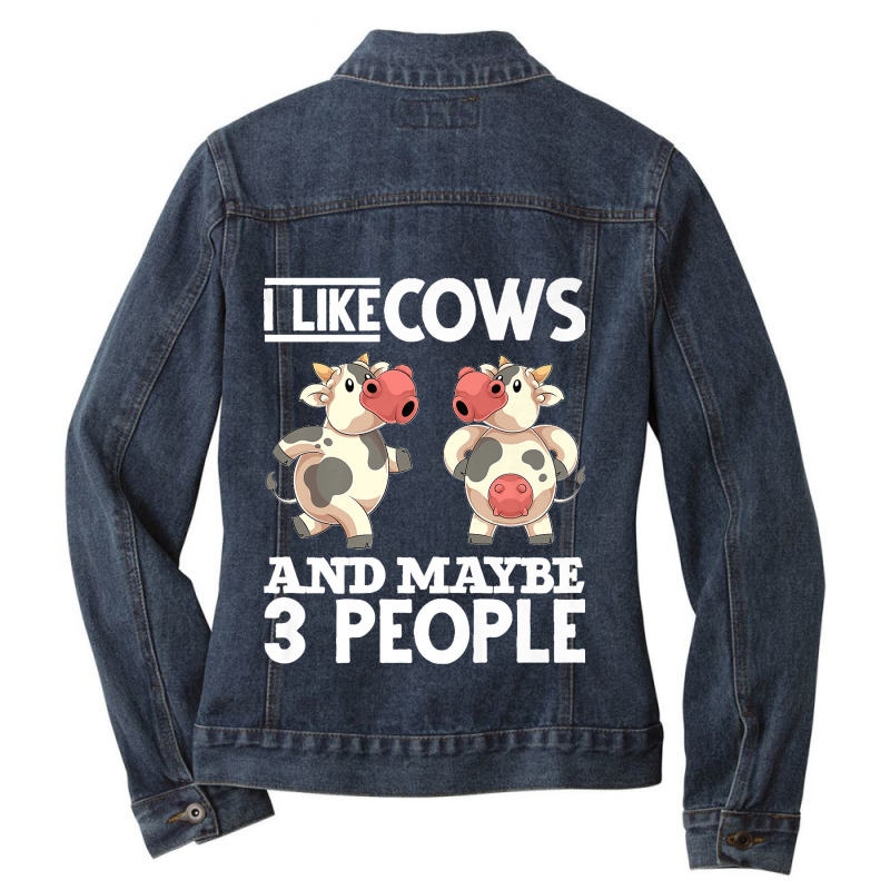 Cow Lover Farmer Farming Funny Farm Animal Lover Cow Premium Ladies Denim Jacket by cm-arts | Artistshot