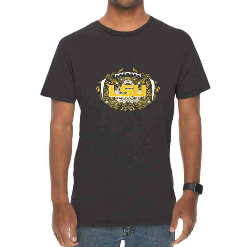 Lsu Tigers Lace Football - Apparel Vintage T-shirt | Artistshot