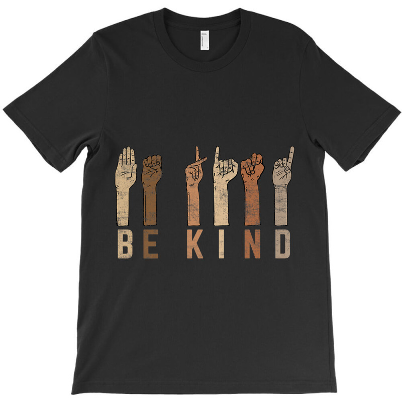 Be Kind Sign Language Fingers Melanin Distressed Style Music Vintage T-Shirt by TyrellDesign | Artistshot