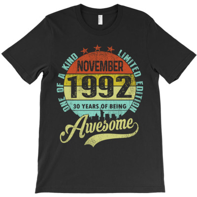 November 1992 30 Years Awesome Limited Edition T-shirt Designed By Twinklered.com