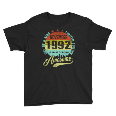 November 1992 30 Years Awesome Limited Edition Youth Tee Designed By Twinklered.com