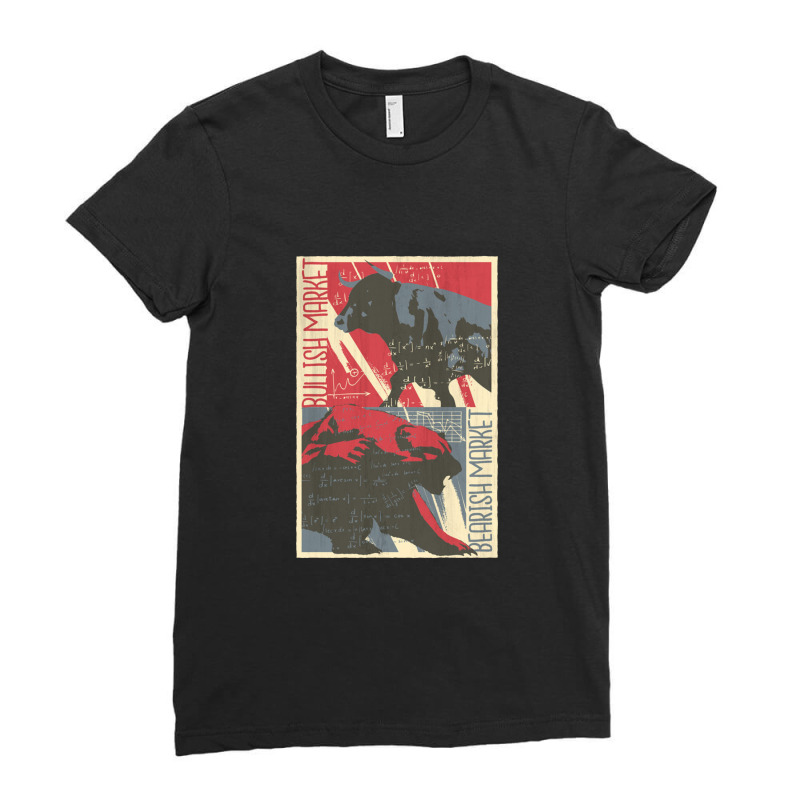 Bull Bear Market Ladies Fitted T-Shirt by cm-arts | Artistshot