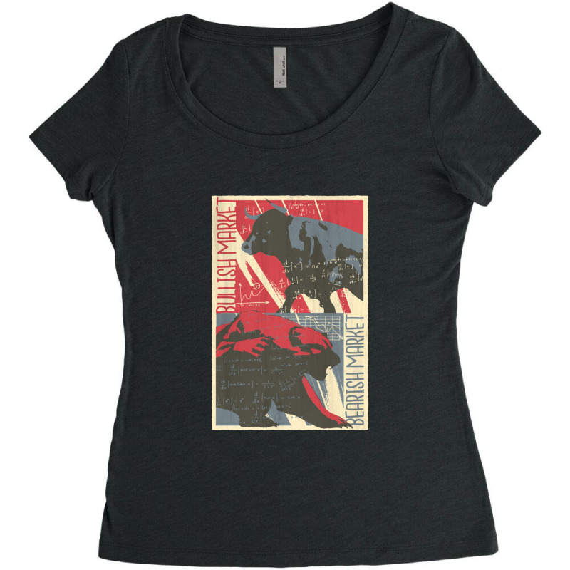 Bull Bear Market Women's Triblend Scoop T-shirt by cm-arts | Artistshot