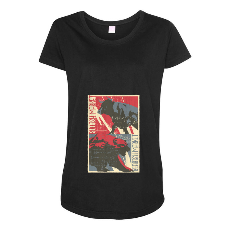 Bull Bear Market Maternity Scoop Neck T-shirt by cm-arts | Artistshot