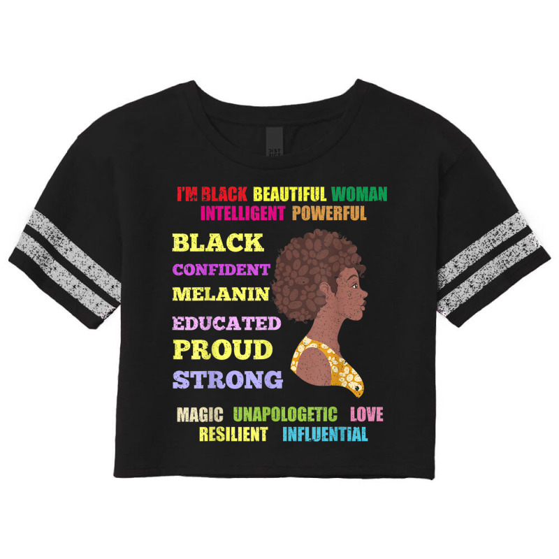 Black American Woman Afro Melanin Bhm Black History Month Music Vintag Scorecard Crop Tee by TyrellDesign | Artistshot