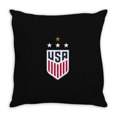 Uswnt Crest 4 Stars Throw Pillow Designed By Honeysuckle