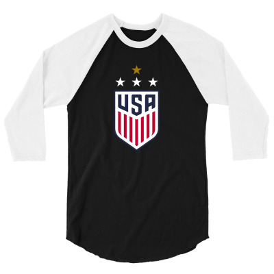 Uswnt Crest 4 Stars 3/4 Sleeve Shirt Designed By Honeysuckle