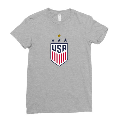 Uswnt Crest 4 Stars For Light Ladies Fitted T-shirt Designed By Honeysuckle