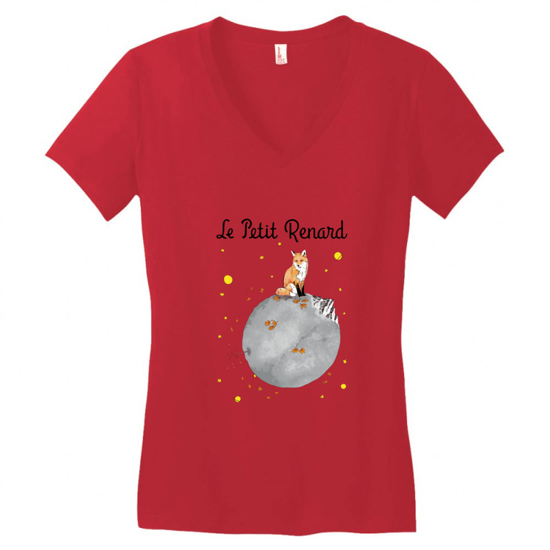 Le Petit Renard   Fox Women's V-Neck T-Shirt by cm-arts | Artistshot