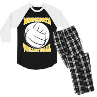 Minnesota Volleyball Graphic Men's 3/4 Sleeve Pajama Set | Artistshot