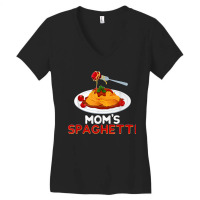 Mom's Spaghetti Food Lover Foodie Loves Pasta Funny Women's V-neck T-shirt | Artistshot