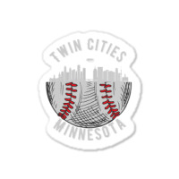 Cool Twin Cities Minnesota Mn Baseball Skyline St. Paulmpls Sticker | Artistshot