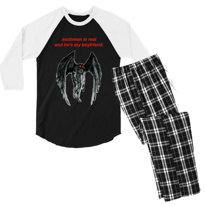 Mothman Is Real And He's My Boyfriend. Men's 3/4 Sleeve Pajama Set | Artistshot