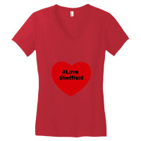 Love Sheffield, Hashtag Heart, Love Sheffield Women's V-neck T-shirt | Artistshot