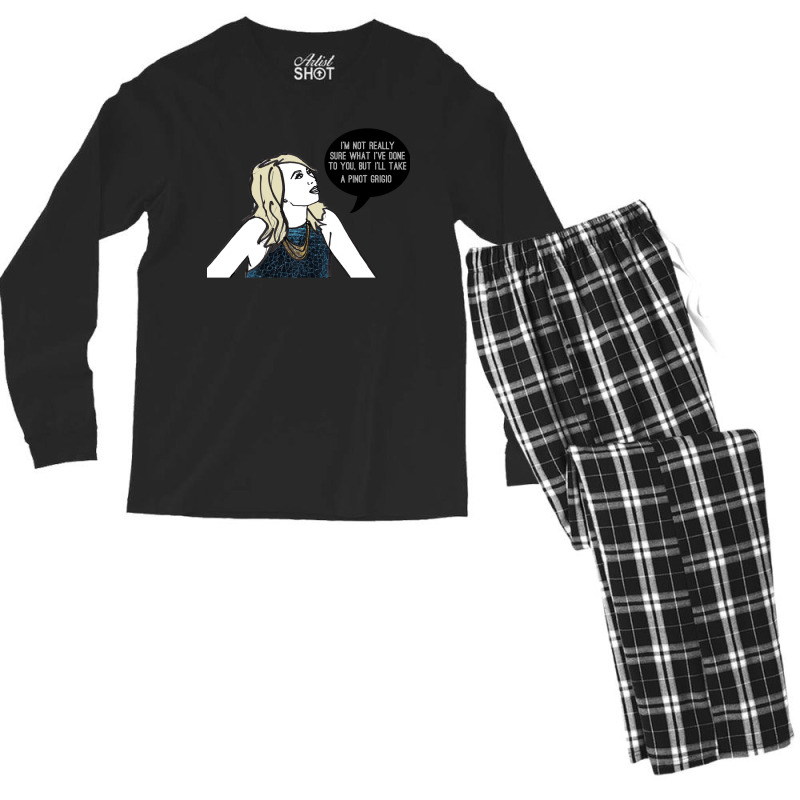 Pinot Grigio Funny Gift Men's Long Sleeve Pajama Set by ArtistDraven | Artistshot